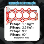 Junta Cabeçote INOX 0,60mm Hyundai New Tucson 1.6 L4 16V DOHC Gamma T-GDi G4FJ - - Imagem 5