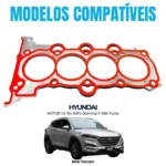 Junta Cabeçote INOX 0,60mm Hyundai New Tucson 1.6 L4 16V DOHC Gamma T-GDi G4FJ - - Imagem 4