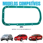 Junta de Cárter Jac J2 e J3 1.3 1.4 16V VVT DOHC J2 1.3 16V - Imagem 3