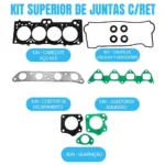 Kit Junta Superior Corolla 1.8 16v Dohc 7afe 1992 A 2002 - Imagem 2