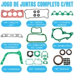 Jogo de Juntas INOX com Retentores Toyota Corolla Antigo 1.8 L4 16V DOHC 7A-FE - Imagem 2