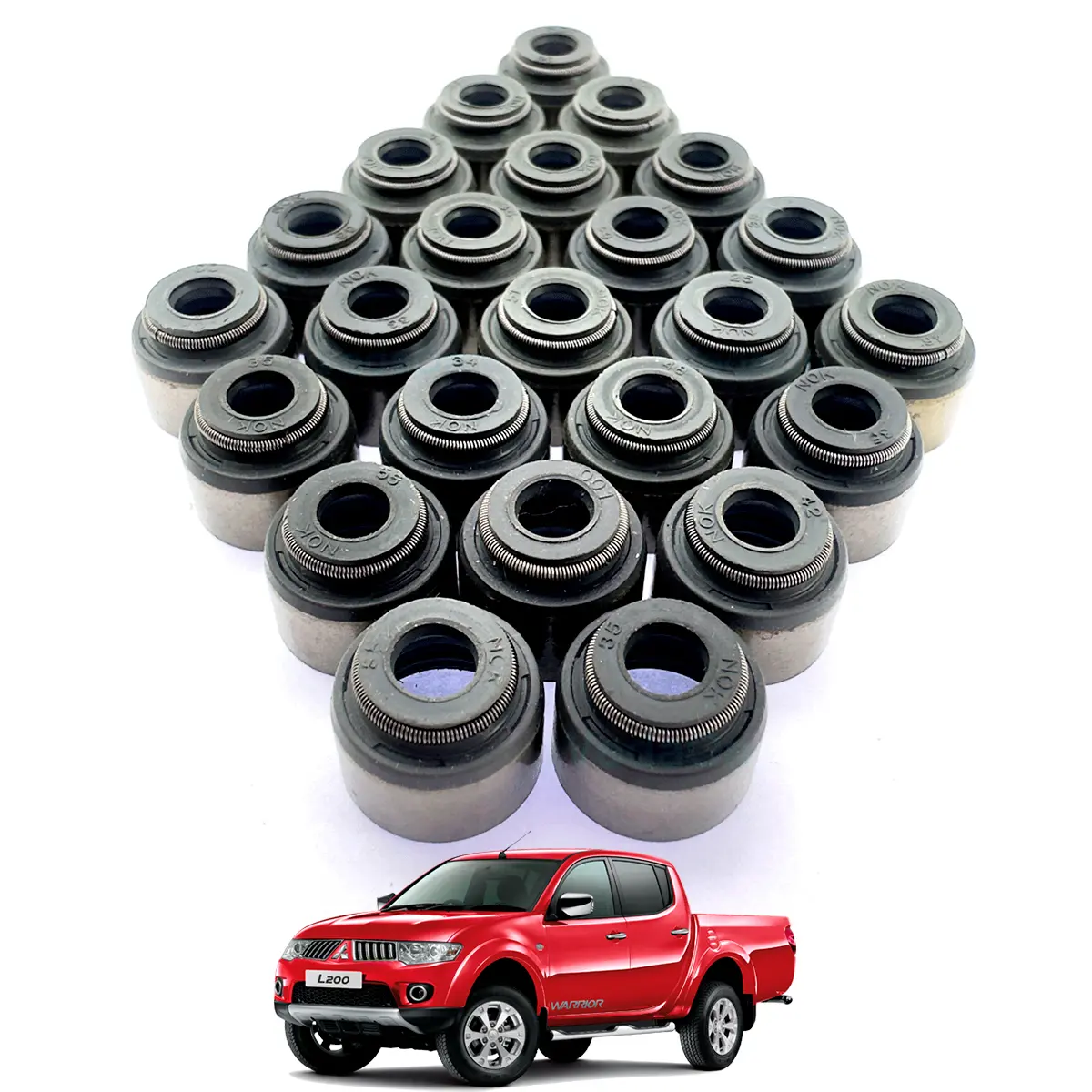 80f1aeebca651353d6cf91ef80f09c6d.webp Kit Retentores Haste Válvula Mitsubishi Pajero 3.0 V6 24v - 24 Peças - Imagem 1