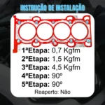 Junta Cabeçote Inox 0,65mm Focus Duratec 2.0 16V Direct Flex 2014/... MGDA XQDA - Imagem 5