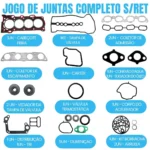 Jogo Junta Completo Corolla 1.6/ 1.8 16v Vvti 1zz - Imagem 2