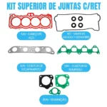 Kit de Juntas INOX Toyota Corolla Antigo 1.8 L4 16V DOHC 7A-FE - Imagem 2