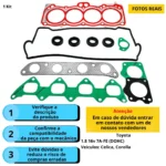Kit de Juntas INOX Toyota Corolla Antigo 1.8 L4 16V DOHC 7A-FE - Imagem 3